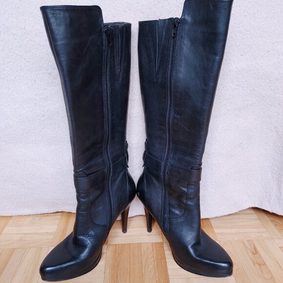 ๐ฏ% Genuine Leather Black Knee High boots - Nine West - Picture 4 of 16